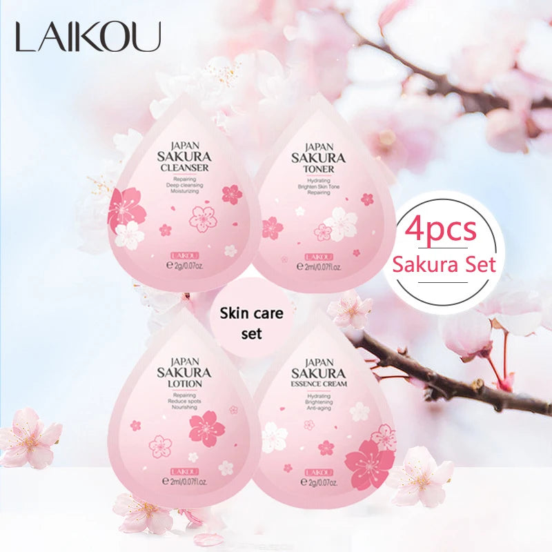 LAIKOU 4Pcs Skincare Set Sakura