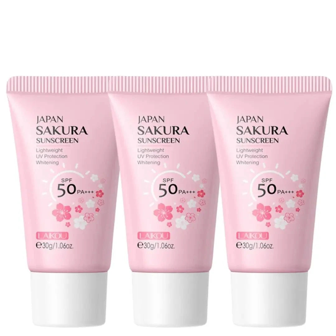 Crème Solaire Sakura SPF50 - Pack 3/5pcs Protection UV Visage Corps