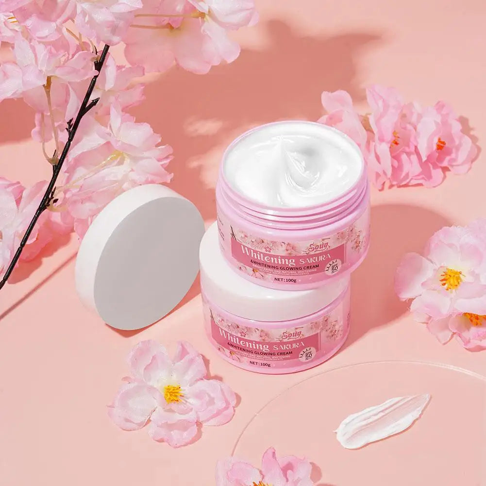 Crème Éclaircissante Sakura SPF50 - Protection Solaire & Blanchiment 100g